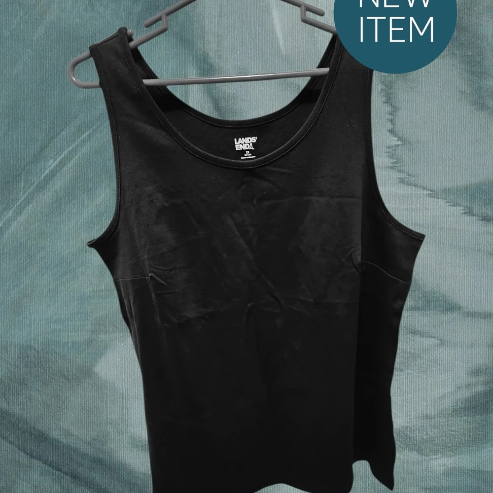 Lands' End Women's Scoop Tank Top's (3) Navy Blue, Black& White - Picture 2 of 4